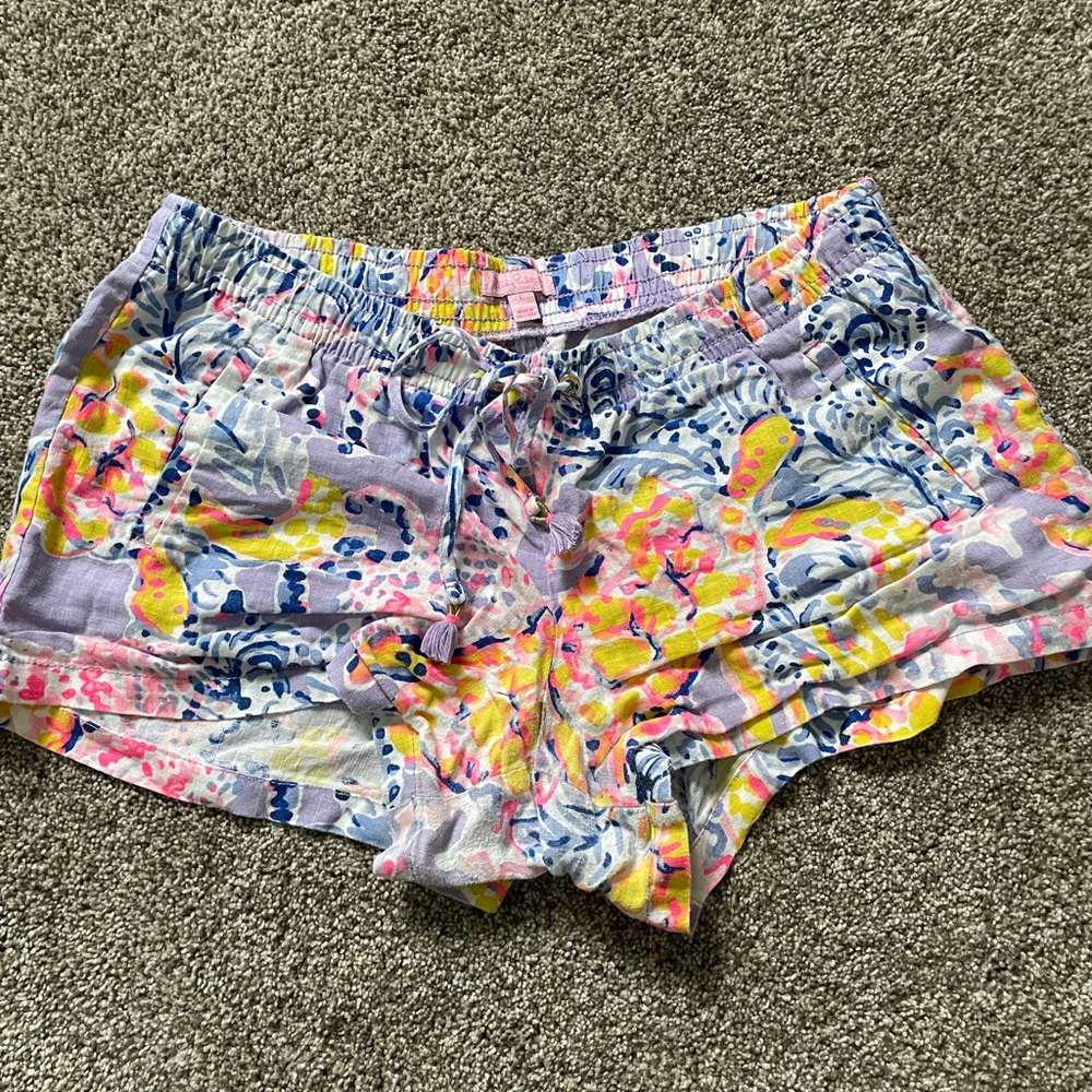 Lily Pulitzer Linen Drawstring Beach Short, Size L
